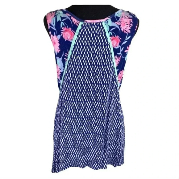 Carolyn Taylor S asymmetrical boho vibe blue tunic - Picture 4 of 6